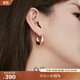 Bai Lan Moon Earrings Women's S925 Silver Stud Earrings Design Fashion Versatile Trendy Simple Birthday Gift for Wife Gold