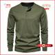 Yalu 2025 new autumn casual European size Henry collar long-sleeved T-shirt men's slim sports bottoming shirt men's white XS