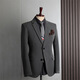 SAINT ANGELO gray suit suit men's interview formal wedding dress autumn and winter men's business casual suit men's large size medium gray 2-piece suit (suit + trousers) S 46 (85-100Jin Jin equals 0.5 kg)