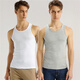 Giordano two-piece underwear men's basic cotton solid color U-neck slim vest for men 18242012