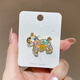 Core luxury crystal pony brooch for women 2025 new high-end light luxury corsage cartoon pin accessories imitation crystal brooch pony brooch