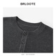 Brloote Men's Sweater Light Luxury Brand Solid Color Henley Collar Sweater Men's Autumn and Winter New Casual Warm Pullover Sweater Gray 2XL (185/104A)