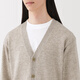 MUJI men's wool washable high-gauge V-neck cardigan men's knitted sweater autumn and winter 25 years AA0PHA5A oatmeal color L (175/100A)