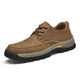 Scikai Men's Shoes 2024 Новые мужчины подлинная кожаная кожаная повседневная рабочая обувь без скольжения средних лет и пожилые кожаные туфли отца черная 9715 38