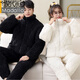 Modal couple pajamas for women autumn and winter quilted thickened long-sleeved new large size simple men's home wear suit 35817 2XL male-155-175Jin Jin is equal to 0.5 kg