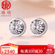 Aiyu platinum earrings for women platinum fashion shiny circle pt950 earrings diamond effect single earrings for men a pair (pt950