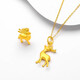 Jinxu pure gold-wrapped silver 999 deer necklace new pendant Valentine's Day gift for girlfriend + AU750 necklace (gold layer one deer has you single pendant
