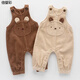 Spring and Autumn Outerwear Baby Pants 6-12 Months Spring and Autumn Baby Pants Baby Bibs Corduroy Spring and Autumn Outfits 0 to 2 Years Old Boy Cartoon Snap Jumpsuit Female Baby Pants Khaki Overalls 90