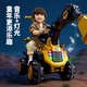 Yuezhan Kyoto children's excavator can sit on a person's remote control electric car baby excavator can ride and dig large engineering vehicle excavator yellow dual-drive remote control model electric digging arm + music + tow bucket + steering push handle + gift bag