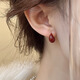 Core luxury retro dripping glaze red earrings women's dripping style earrings 2025 new high-end Hong Kong style earrings earrings retro dripping glaze red earrings