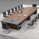 Large conference table and chair combination, simple and modern employee training table, negotiation table, conference room long table, office furniture, 2.4m conference table + multimedia cable box
