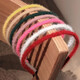 2025 Spring Candy Color Fur Hair Hoop Face Wash Makeup Outer Hair Card Thin Hair Hoop Women's Plush Korean Pink