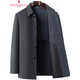 MONTAGUT wool jacket for middle-aged and elderly men with lapel solid color business casual spring and autumn jacket dad windbreaker jacket black (zipper) M 170/88A (recommended 115-130 Jin Jin equals 0.5 kg)