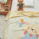 Children's pure cotton air-conditioning quilt air-conditioning blanket light oxygen double-layer yarn children's throw blanket cotton baby summer cooling quilt summer quilt Windmill Bear 120*150cm cotton double-layer yarn children's throw blanket
