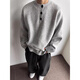 XUANSENTU light gray Henry collar velvet sweater men's autumn and winter lazy style sweater thickened American polo trend gray upgraded model 95% users choose 2XL