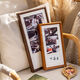 Yusenyi diy photo frame couple wedding photo print photo long palace grid black walnut frame wall hanging 1536 teak color washed photo contact customer service inner diameter 1038cm