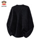 Big Mouth Monkey (paul frank) Japanese simple sweater men's 2025 autumn new loose lazy circle yarn Henry collar knitted cardigan top black autumn new product L recommended 120-140Jin Jin equals 0.5 kg