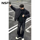NSFG American bomber jacket autumn men's bomber winter shoulder workwear short cotton thickened baseball uniform black cotton style XL (145-165Jin Jin equals 0.5kg)