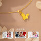 Gold pendant for women, light gold butterfly necklace, girl's birthday, Chinese Valentine's Day gift for girlfriend and wife, pure gold butterfly dance pendant, free s925 gold chain