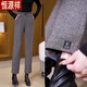 Hengyuanxiang women's winter trousers plus velvet wide-leg trousers middle-aged mothers autumn and winter trousers versatile nine-point pants black gray plus velvet thickening L Recommendation 100-115Jin Jin equals 0.5 kg