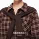 VEROMODA shirt 2026 spring new plaid simple detachable knitted shawl Maillard top 326105004 camphor red with flowers XS