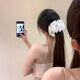 Korean style fabric three-dimensional bow banana clip, feminine ponytail clip on the back of the head, half-tied shark clip headdress, great value for 2 pieces, great deal