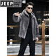 JEEP SPIRIT Reversible 100% Genuine Wool Sheep Shear Coat Men's Fur One-piece Lamb Fur Jacket Hooded Thick Tan M 100-120Jin Jin equals 0.5 kg