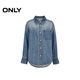 ONLY 2025 Autumn Fashionable Personalized Rhinestone Loose Gradient Washed Denim Shirt for Women|125362004