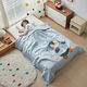 Children's pure cotton air-conditioning quilt air-conditioning blanket light oxygen double-layer yarn children's throw blanket cotton baby summer cooling quilt summer quilt Windmill Bear 120*150cm cotton double-layer yarn children's throw blanket