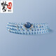 Mengdong Brazilian Natural Aquamarine Bracelet 108 Buddha Beads S925 Silver Freshwater Pearl Bracelet for Women Three Circles Bead Diameter 8mm