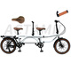 OEMG German quality lightweight four-fold double bicycle three-seat couple family scenic spot sightseeing bicycle can hold 20-inch four-fold bottom folding model/7-speed/sports seat