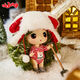 Shantou Lincun's new Christmas doll ornaments, cute doll gift box, creative gifts for girls and children, curly overalls 9cm without sled and snowboard