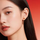 Central Chuang Fashion China Gold Authorized Silver Earrings Year of the Horse Animal Year Amulet Ms. Ma wears birthday gift earrings