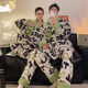 Victoria style couple autumn and winter coral pajamas for one man and one woman in winter new flannel home clothes plus velvet thickened suit 88600 - thickened flannel M female + male L