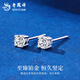 Lao Fengxiang PT950 Platinum Brilliant Earrings for Women New Platinum Birthday Gift for Girlfriend and Wife Teacher's Day Gift Platinum Brilliant Earrings About 0.8g Brand Gift Box