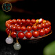 Manla Jade Pei Natural South Red Bracelet Women's Beeswax DIY Smoked Purple Bell Duck Egg Qadeite Single Circle Bracelet Jewelry Huiling Rumeng 8mm