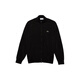 LACOSTE French Crocodile Stand-up Collar Organic Cotton Zippered Sweater Jacket Black One Size 4
