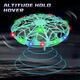 Neue UFO intelligente fliegende Untertasse Induktionsflugzeug Geste suspendierte vierachsige Drohne Kinderspielzeugflugzeug blaues UFO - Fernbedienung (kühles Licht)