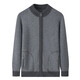 KING DEER middle-aged and elderly men's cashmere sweater half turtleneck zipper pocket thickened cardigan loose large size wool dad grandpa sweater gray 2XL 185 size 165-185Jin Jin is equal to 0.5 kg