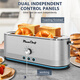 Plumchef 4-slice toaster, defrost/reheat function, removable bread tray, full body stainless steel shell, 1350W, anti-fingerprint and anti-jam