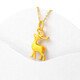 Jinxu pure gold-wrapped silver 999 deer necklace new pendant Valentine's Day gift for girlfriend + AU750 necklace (gold layer one deer has you single pendant