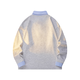 Homlean retro fake two-piece spliced ​​lapel pullover sweatshirt for men spring fashion brand loose casual HX12 gray M