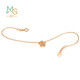 Chow Sang Sang 18K rose gold mint five-pointed star rose gold color gold bracelet women's K gold bracelet 91600B 19 cm