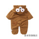 Tianchengzhi Autumn and Winter 1-3 year old baby clothes jumpsuit plus velvet thick animal shape romper suit newborn baby clothes children's pajamas light brown bear thickened quilted upgraded version 100cm