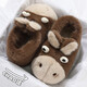 Red bean cotton slippers for girls 2025 winter new style cartoon donkey home bag heel wear-resistant warm parent-child plush cotton shoes dark coffee 32-33 regular size (inner length 205mm)