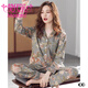 Modal [same style for counter] pajamas women's spring and autumn pure cotton long sleeve cotton large size new thin home clothing set 9906 (160/M size) recommended to wear weight 80-100 Jin [Jin equals 0.5 kg]