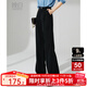 Late White New Product 2025 Autumn Versatile Commuting Pants Fashionable Simple High Waist Loose Solid Color Casual Pants Women Black 27