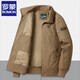 Romon Jacket Men's 2025 New Spring and Autumn Pure Cotton Casual Jacket Stand Collar Loose Large Size Top Khaki L