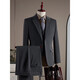 
SAINT ANGELO 2025 autumn suit men groom wedding dress business casual work professional small suit men two buckles - light gray vest three-piece set for tie XL 52