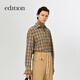 Edition Gao Yuanyuan's same style 2025 winter new elite wardrobe series retro plaid wool shirt khaki plaid S